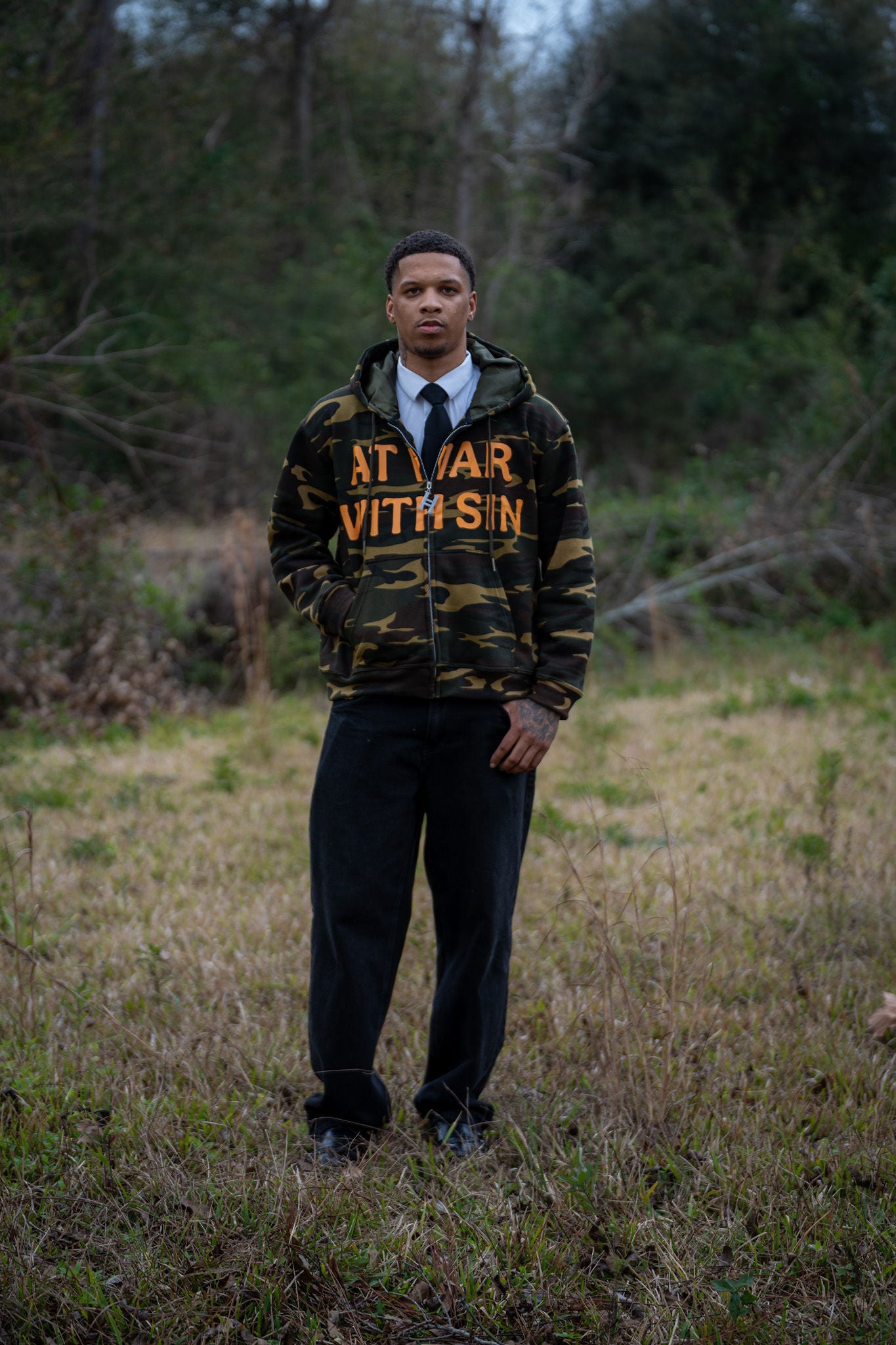 “AT WAR WITH SIN” CAMOUFLAGE - Zip Up