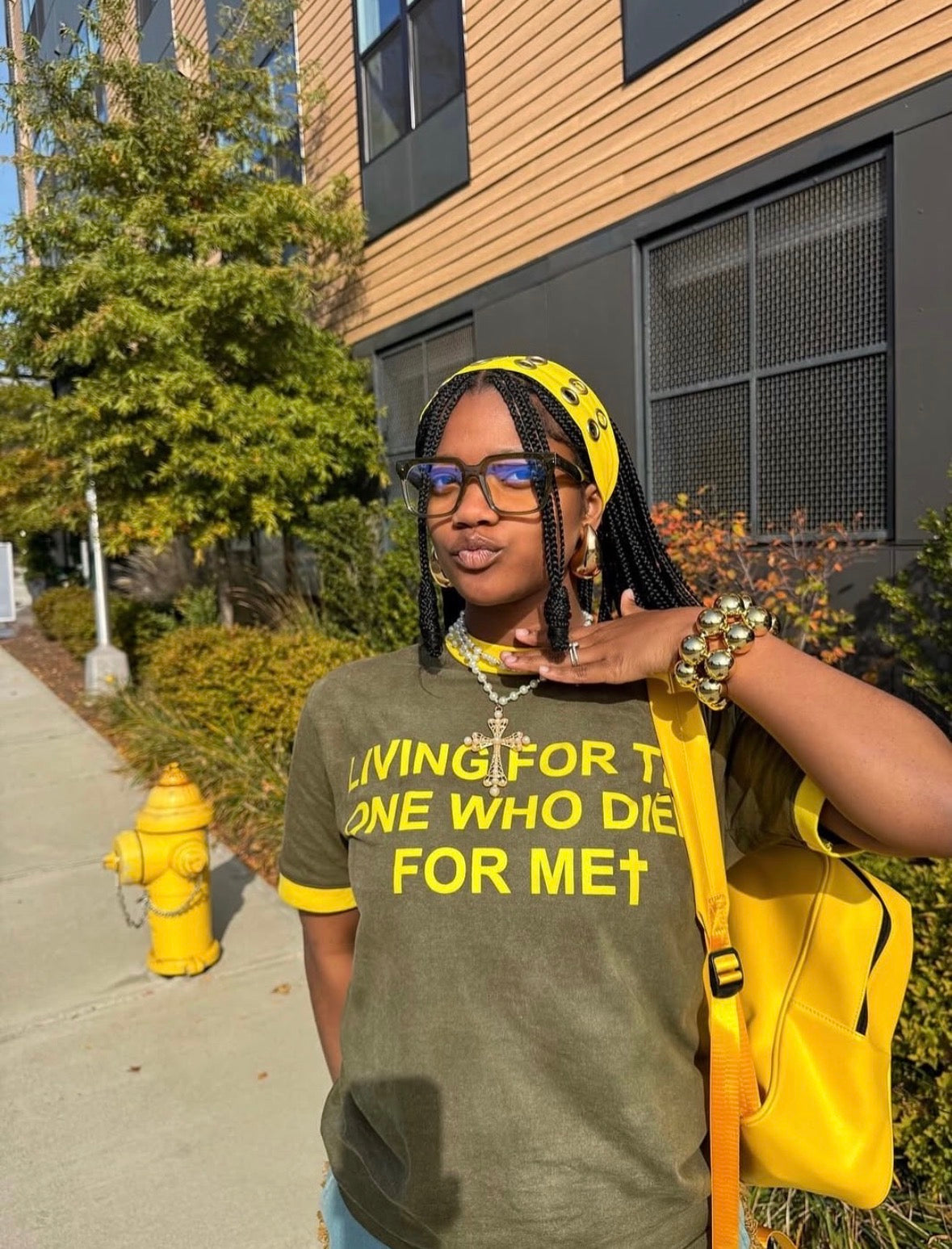 “PEARLS OF THE KINGDOM” - Ringer Tee (OLIVE GREEN)