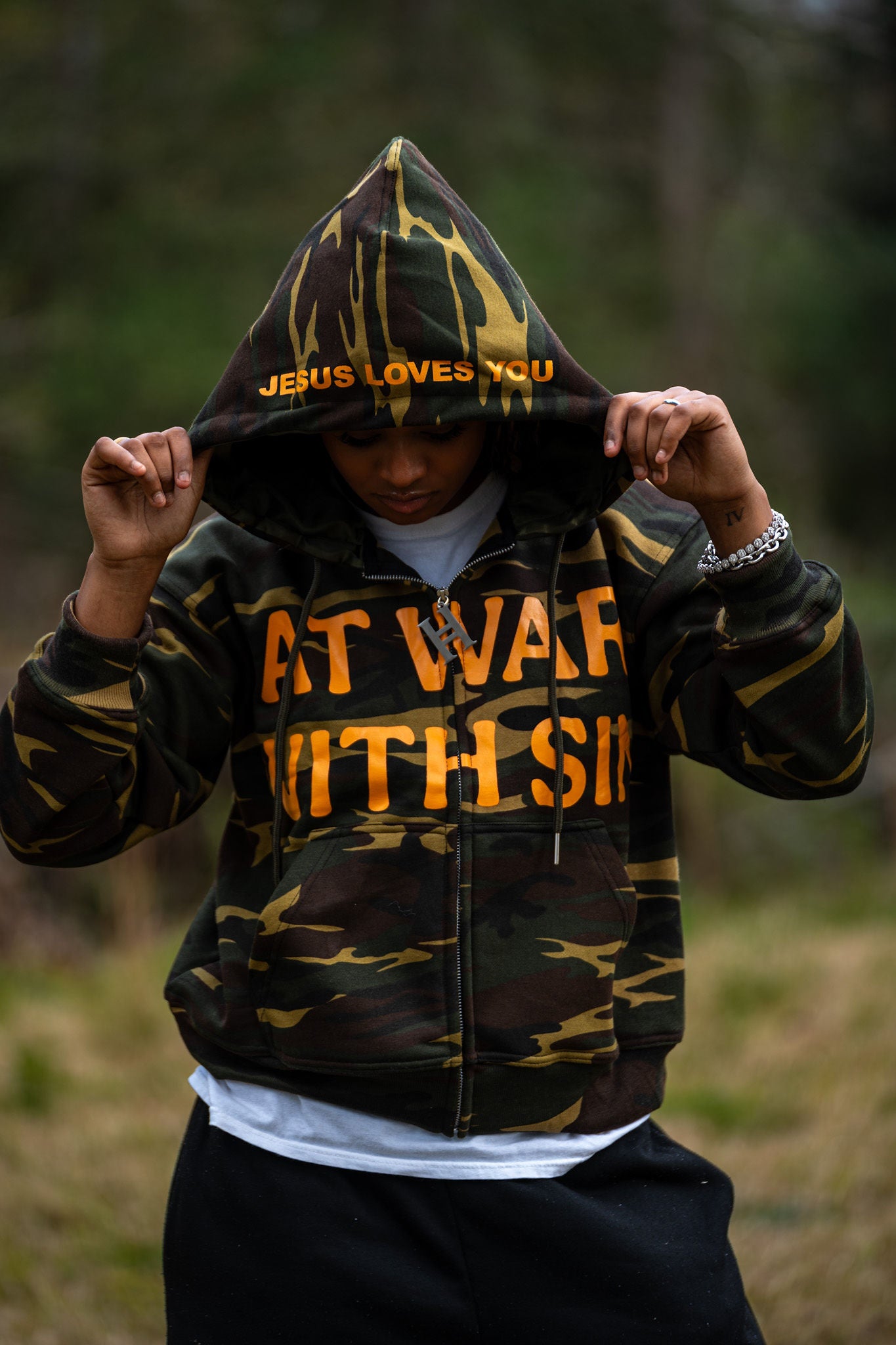 “AT WAR WITH SIN” CAMOUFLAGE - Zip Up
